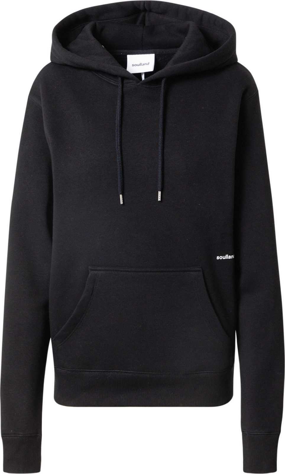 Soulland Mikina 'Wilme' černá / bílá