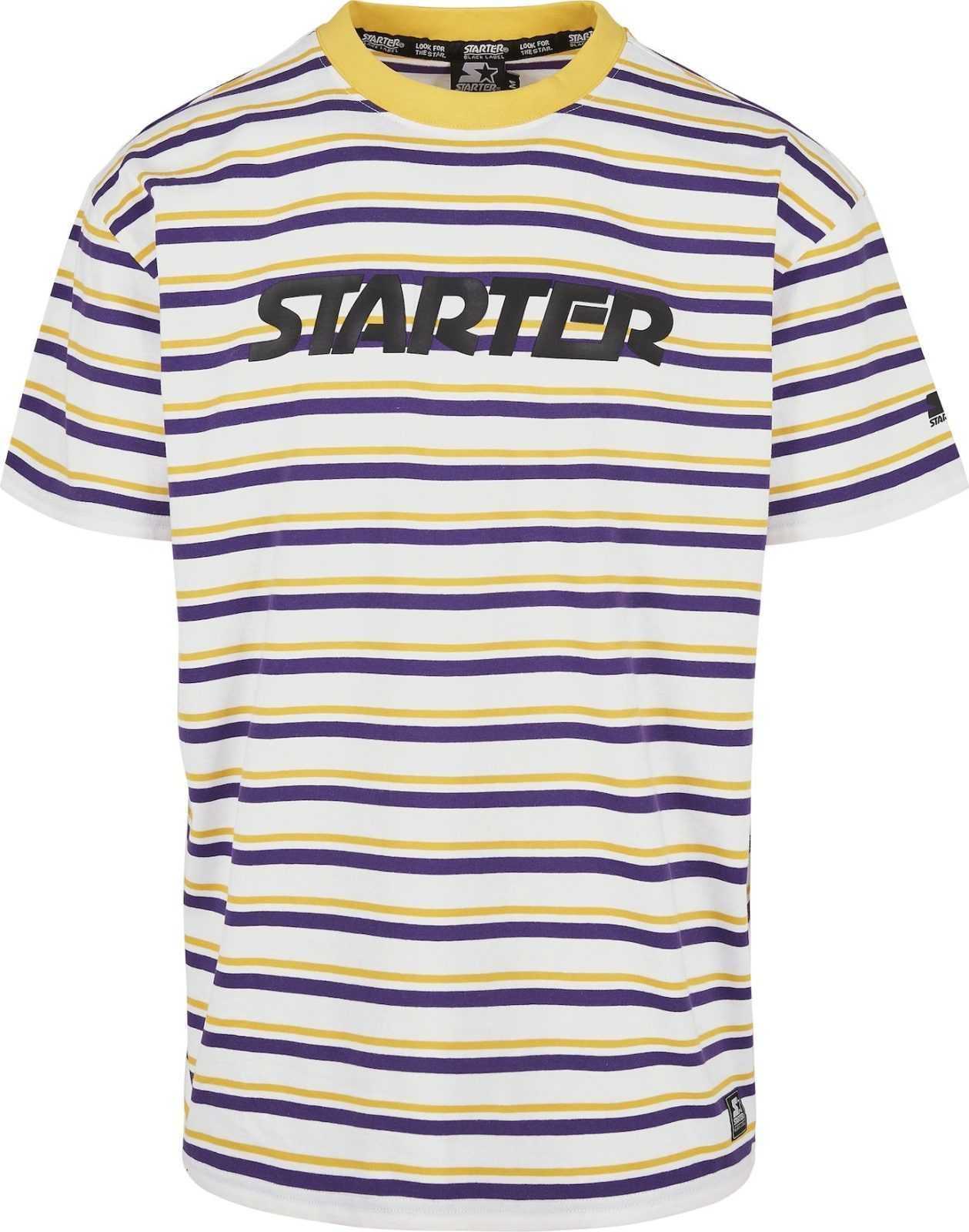 Starter Black Label Tričko žlutá / tmavě fialová / černá / bílá