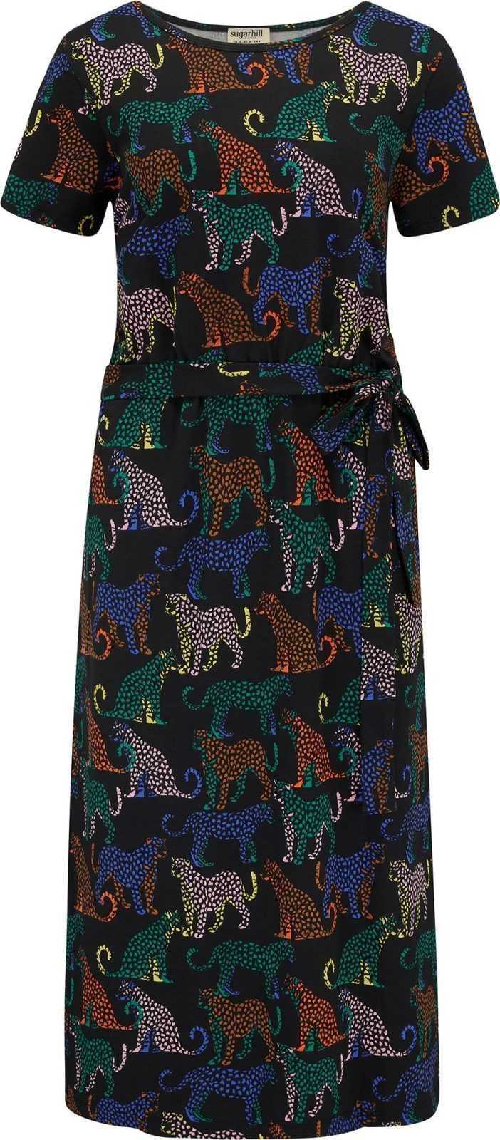 Sugarhill Brighton Šaty modrá / zelená / oranžová / černá