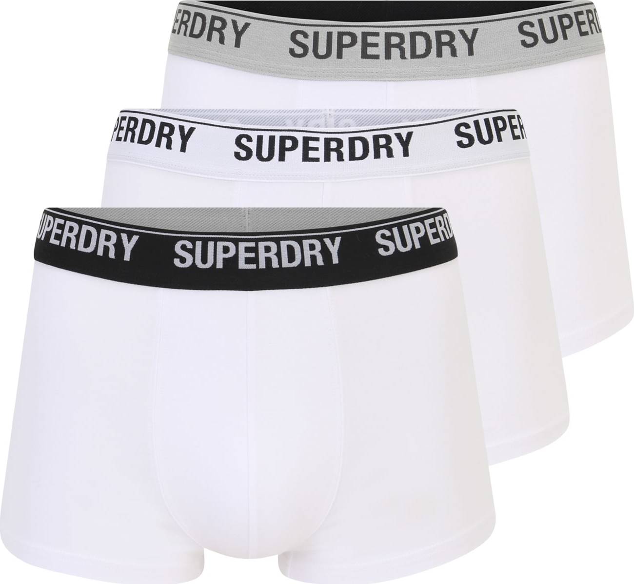 Superdry Boxerky šedá / černá / bílá