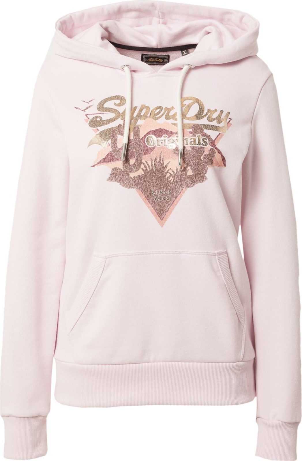 Superdry Mikina mix barev / růžová