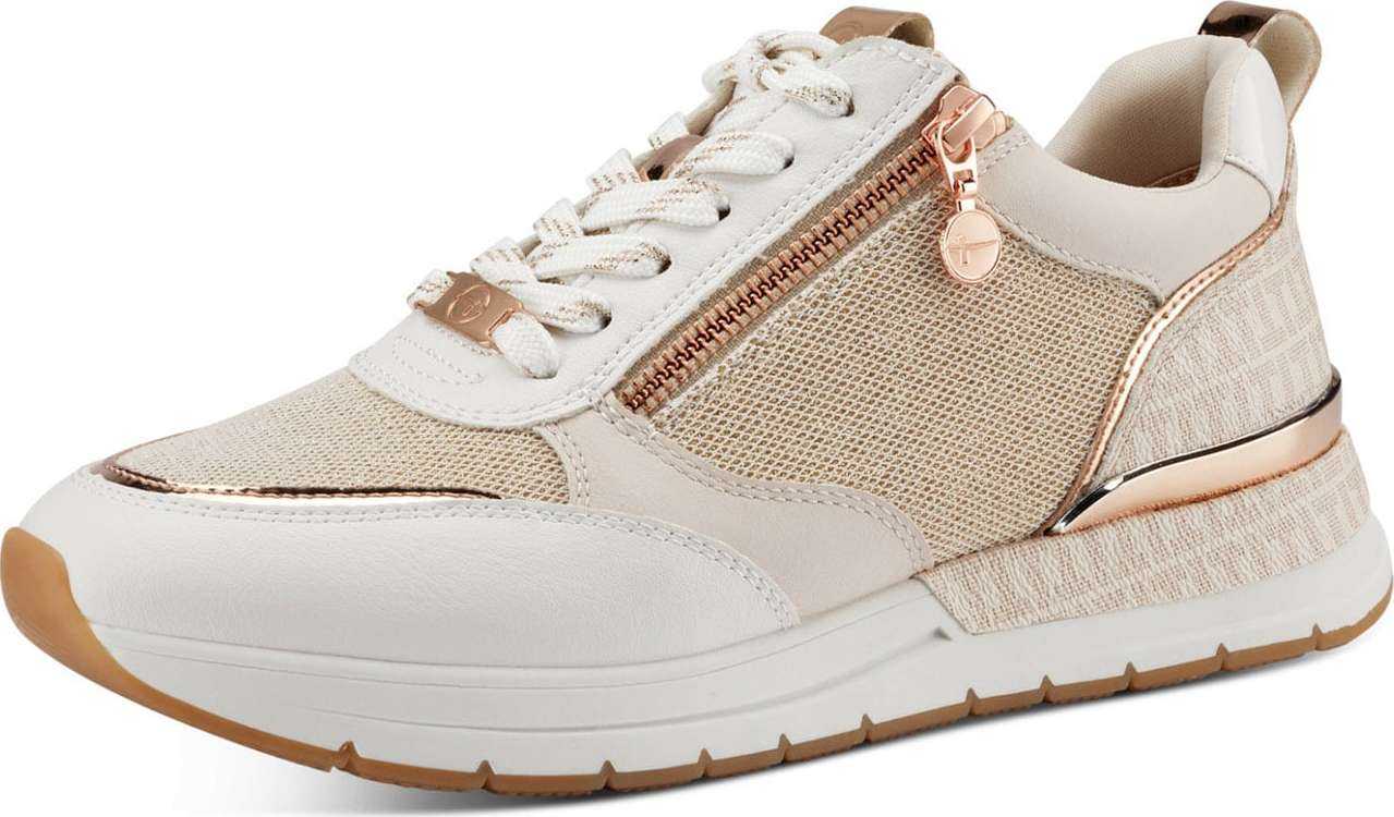 TAMARIS Tenisky béžová / zlatá / růže