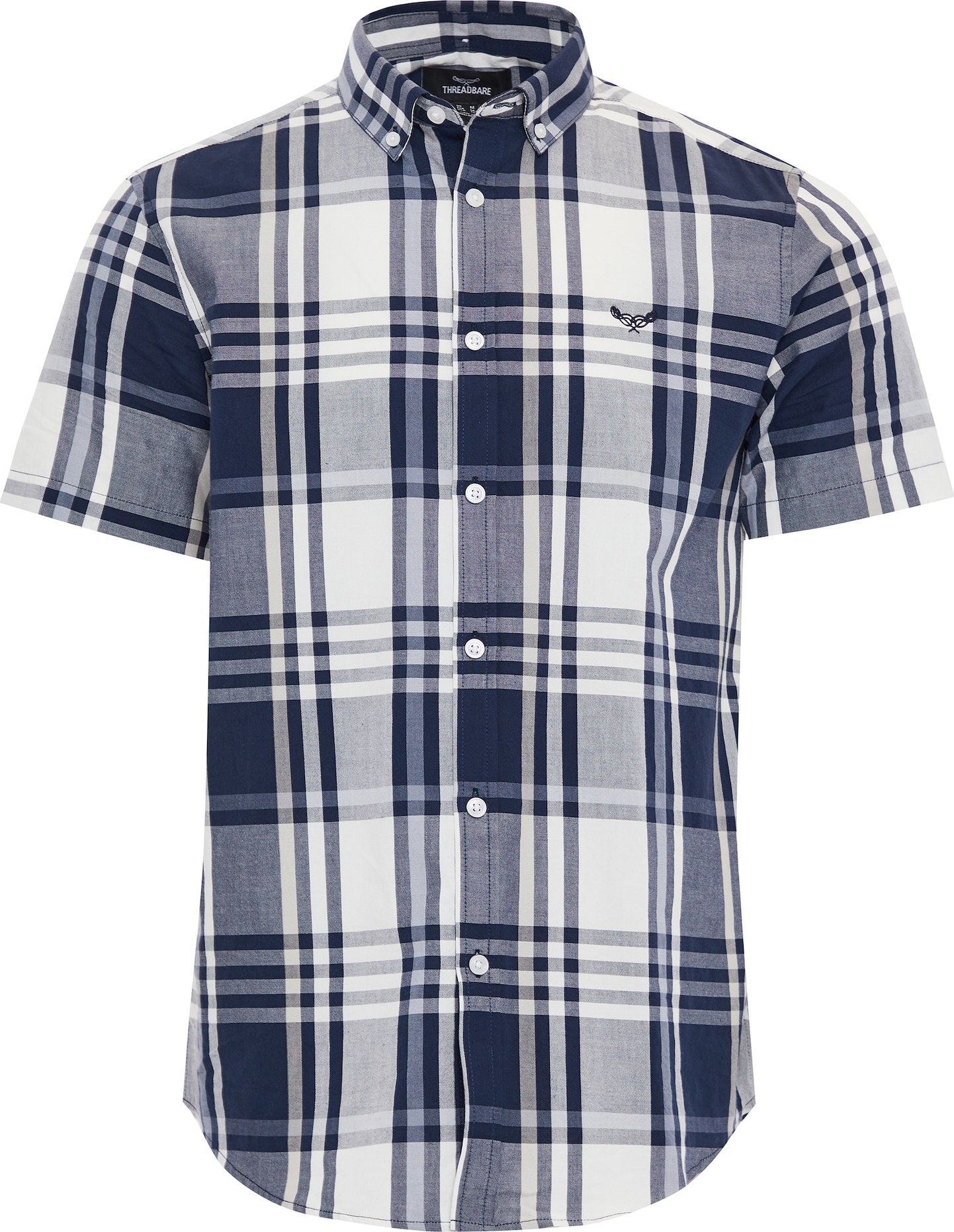 Threadbare Košile 'Marcello' námořnická modř / šedá / bílá