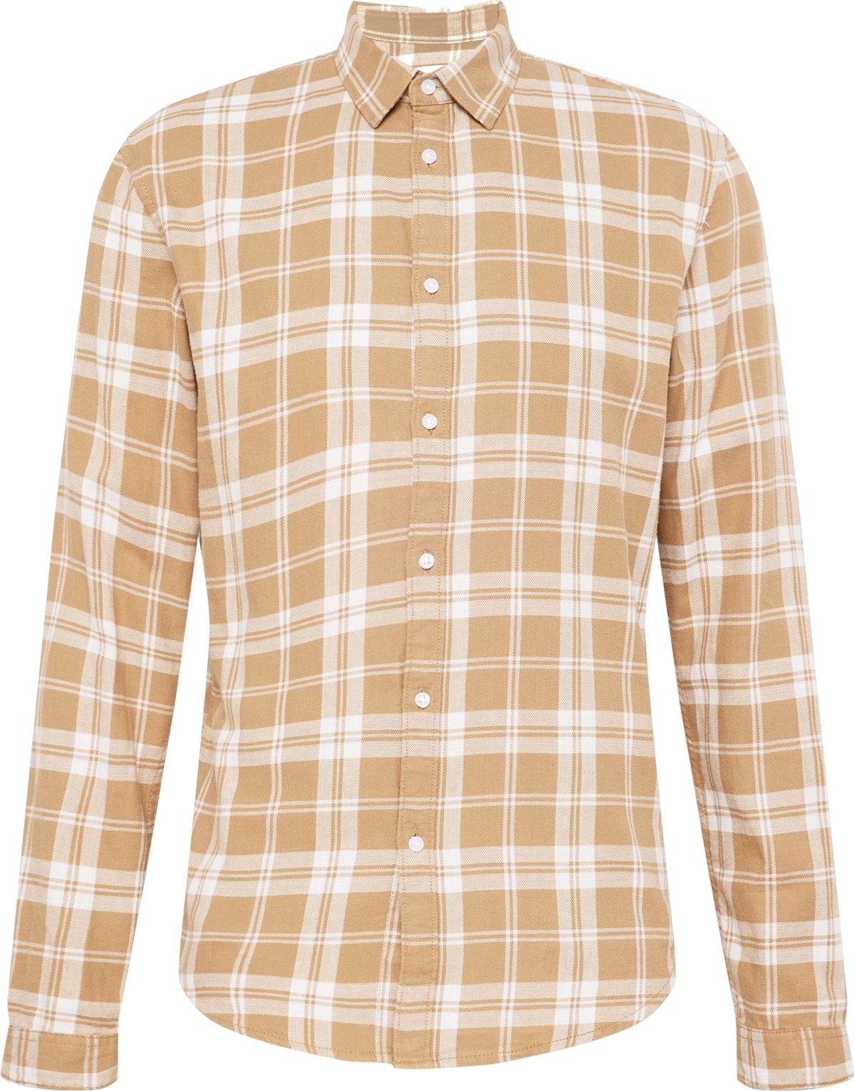 TOM TAILOR DENIM Košile béžová / bílá