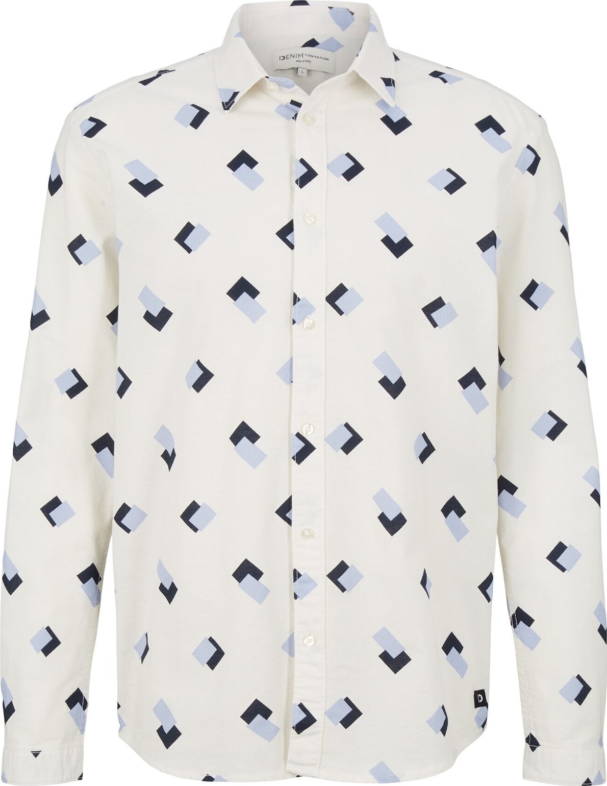 TOM TAILOR DENIM Košile noční modrá / světlemodrá / bílá