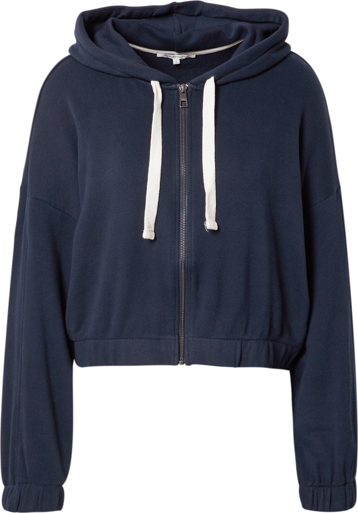 TOM TAILOR DENIM Mikina tmavě modrá / bílá