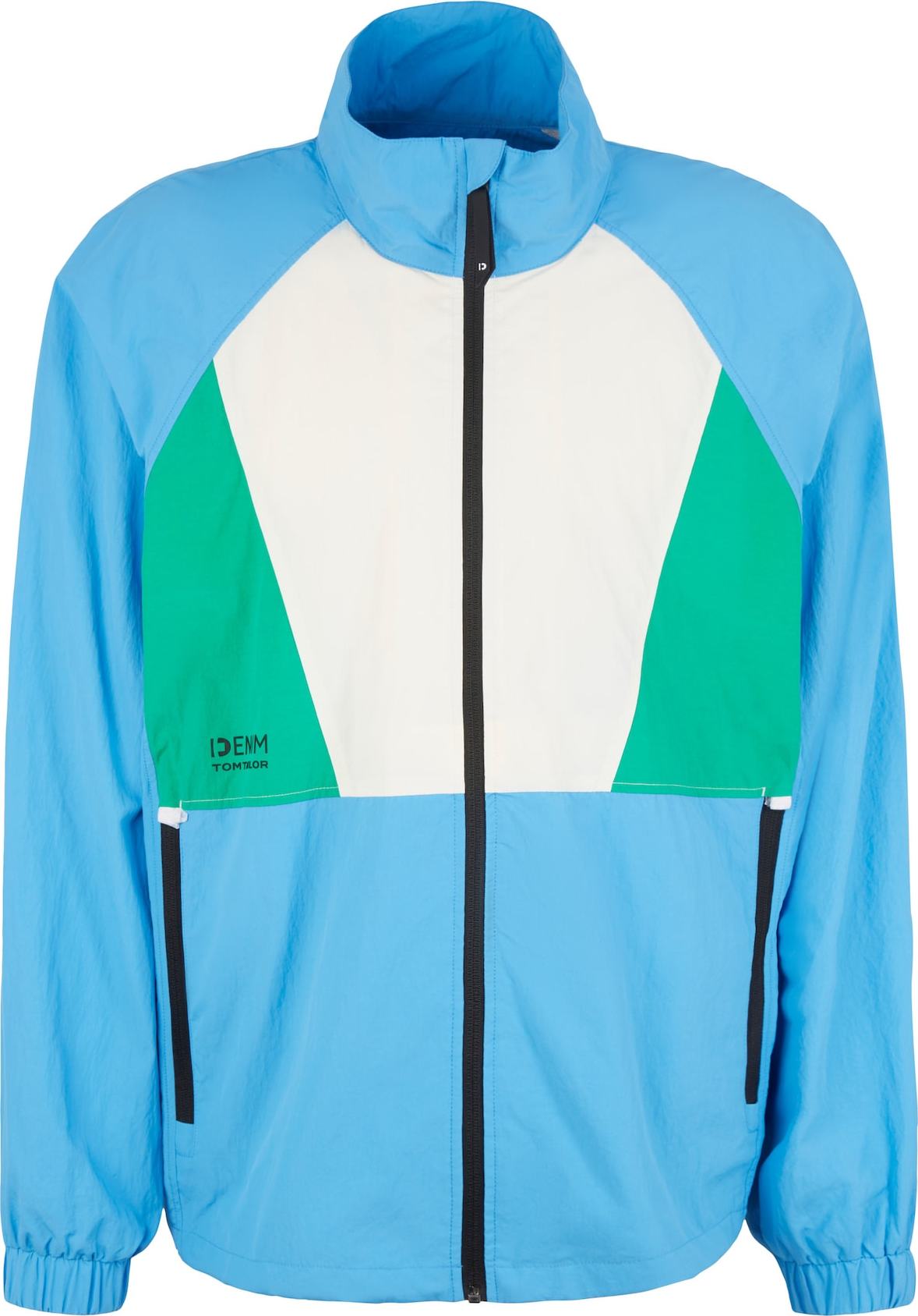 TOM TAILOR DENIM Přechodná bunda tyrkysová / nebeská modř / jedle / přírodní bílá