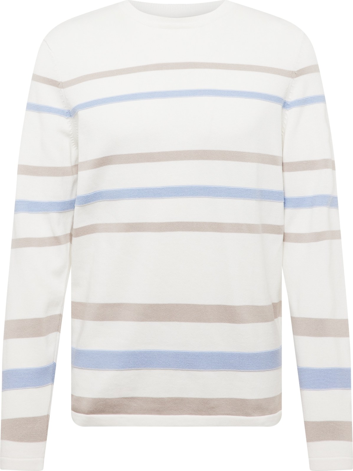 TOM TAILOR DENIM Svetr světlemodrá / šedobéžová / bílá