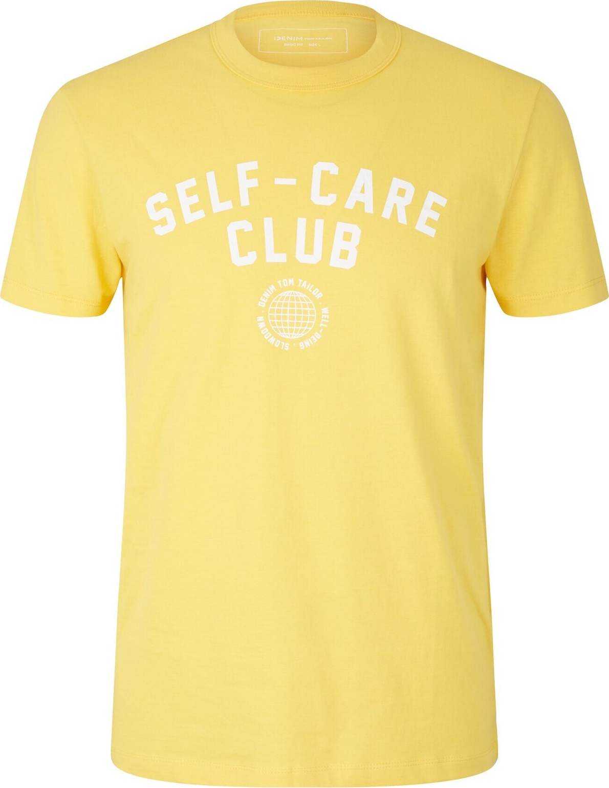 TOM TAILOR DENIM Tričko žlutá / bílá