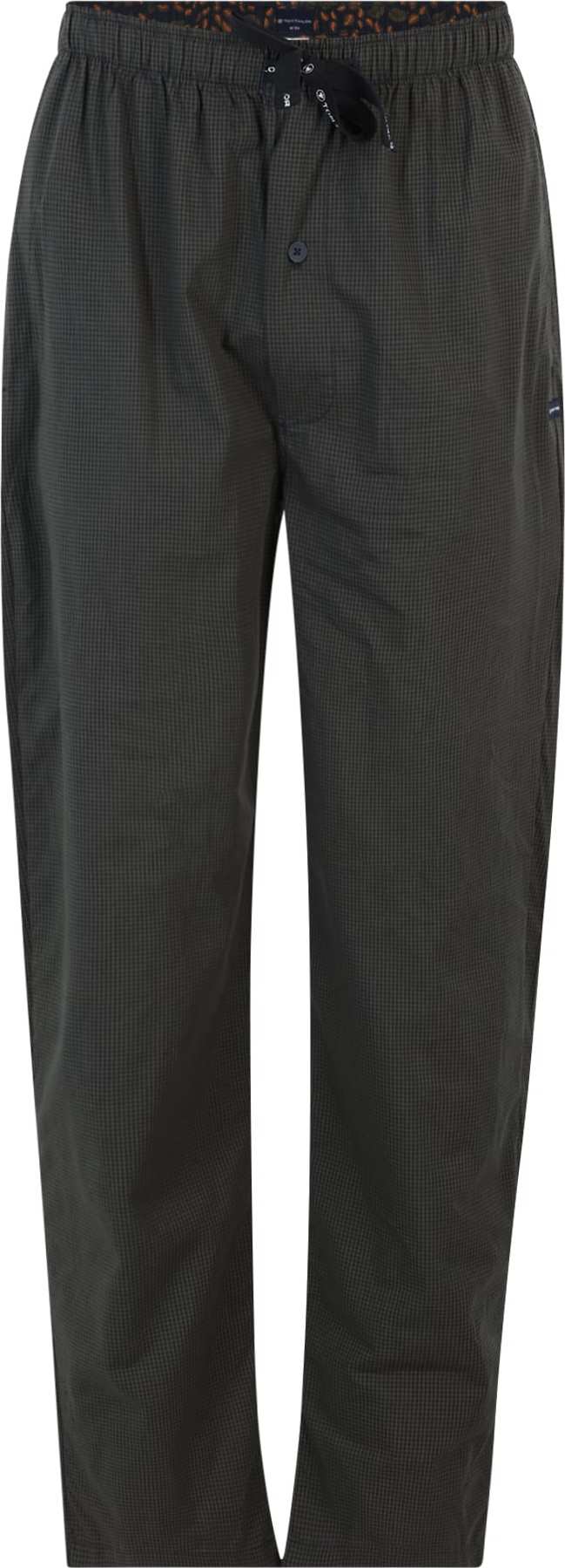 TOM TAILOR Pyžamové kalhoty khaki / černá