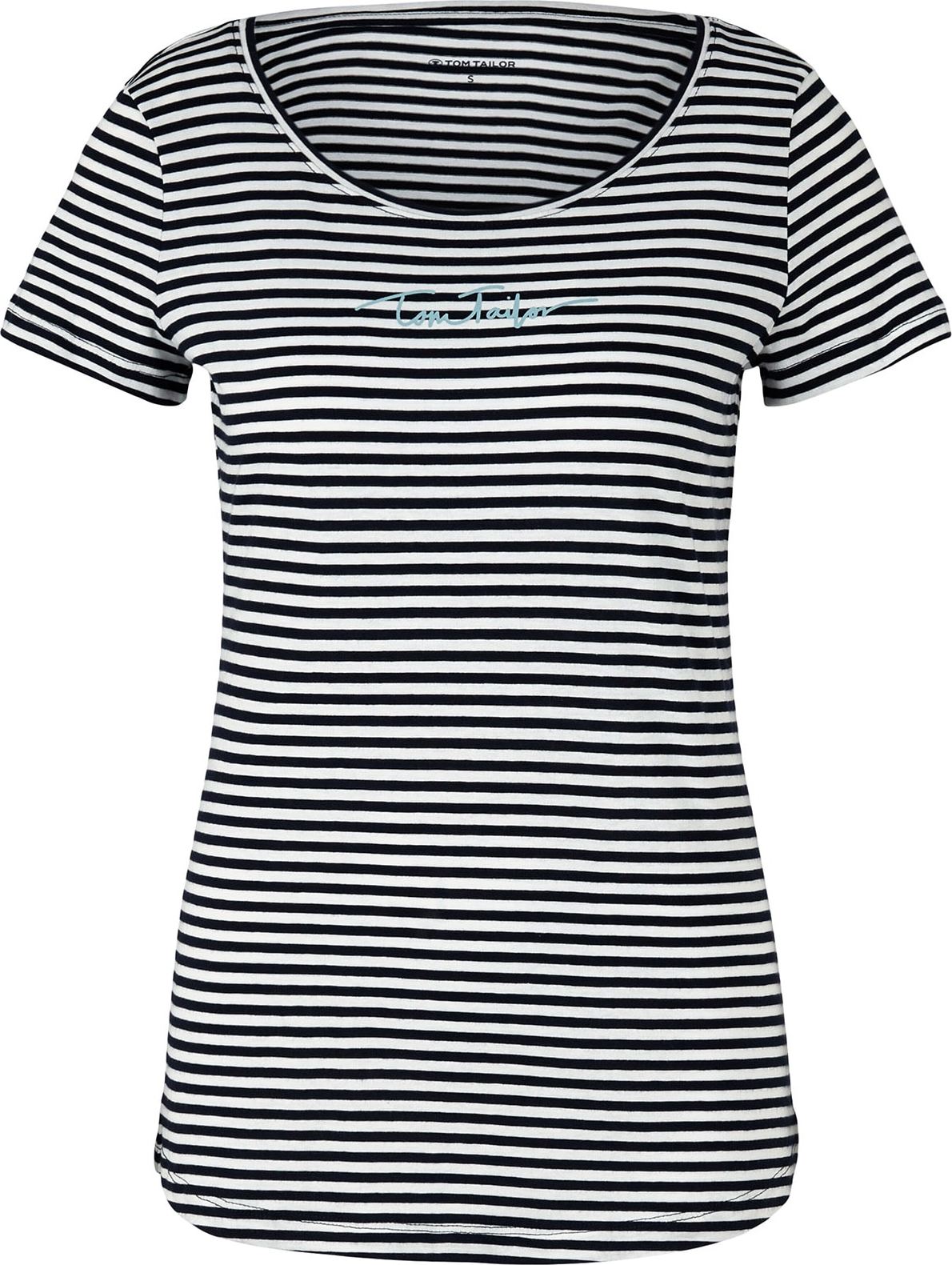 TOM TAILOR Tričko námořnická modř / bílá