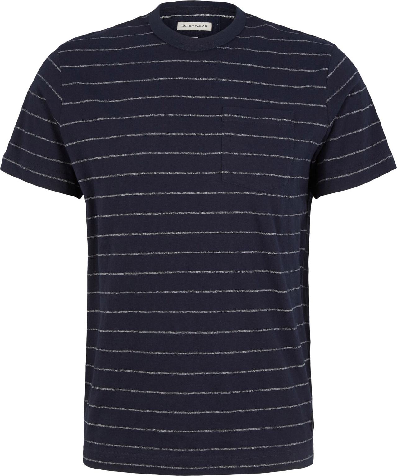 TOM TAILOR Tričko námořnická modř / offwhite