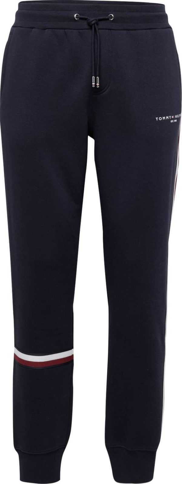 TOMMY HILFIGER Kalhoty noční modrá / červená / bílá