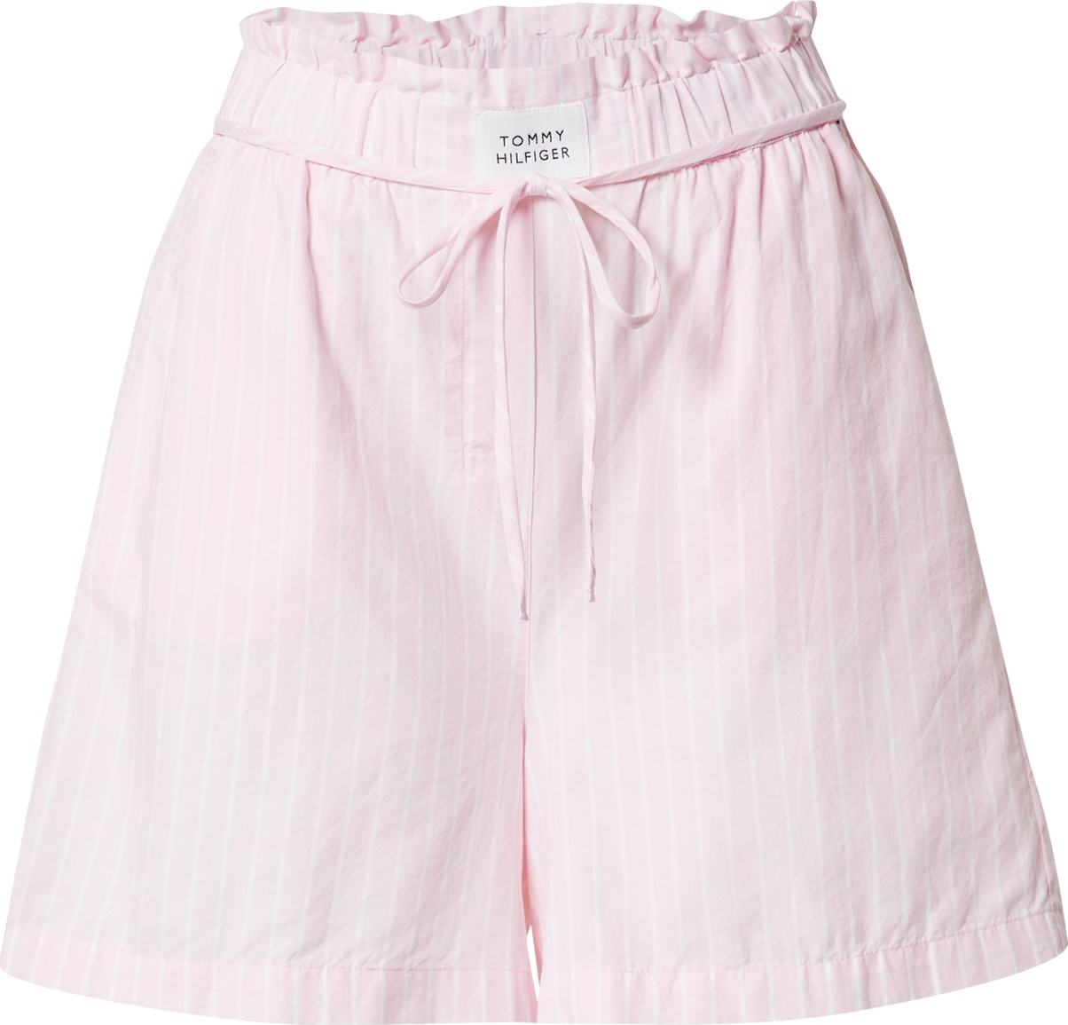 TOMMY HILFIGER Kalhoty pastelově růžová / černá / bílá