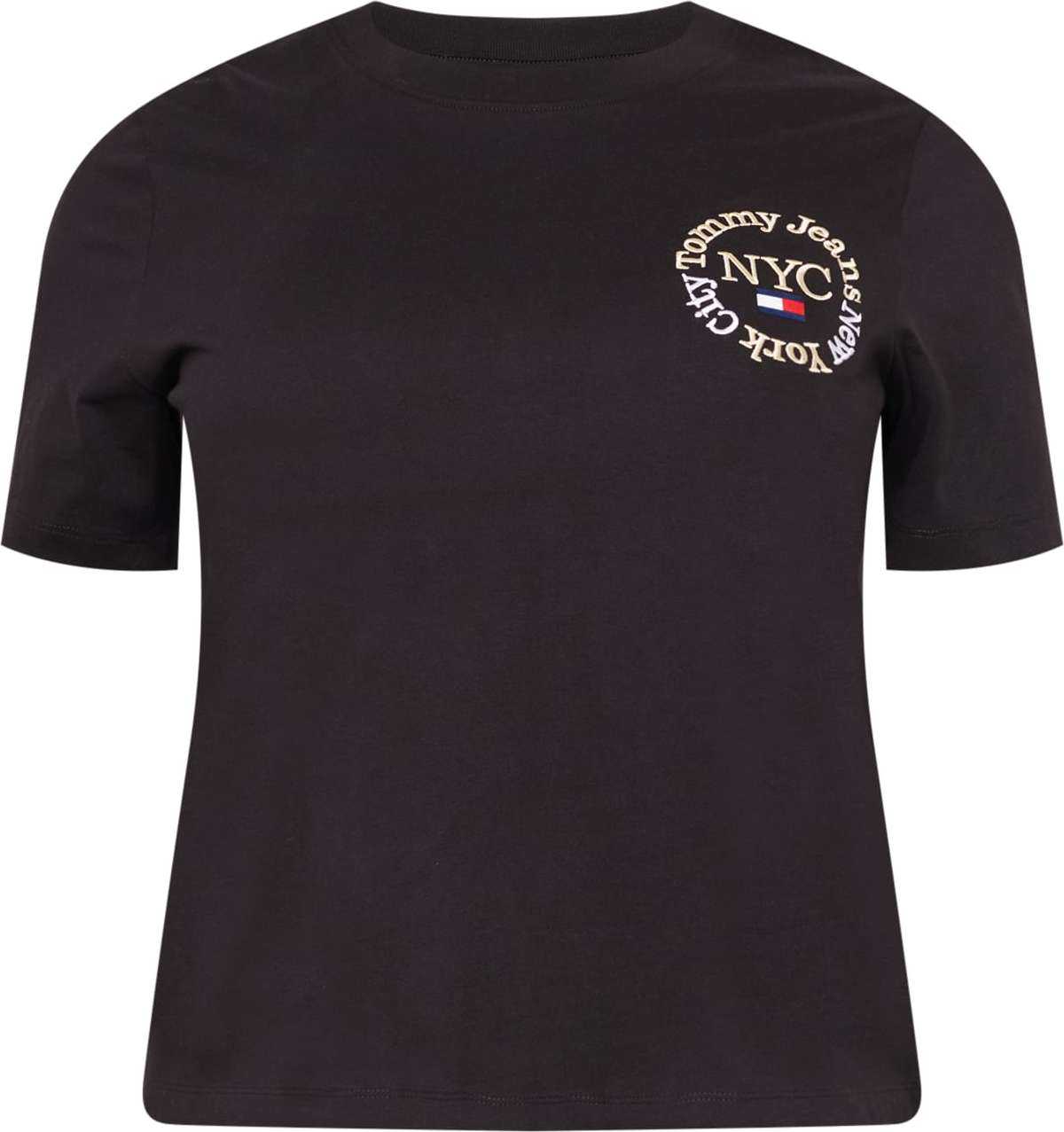 Tommy Jeans Curve Tričko starobéžová / námořnická modř / ohnivá červená / černá