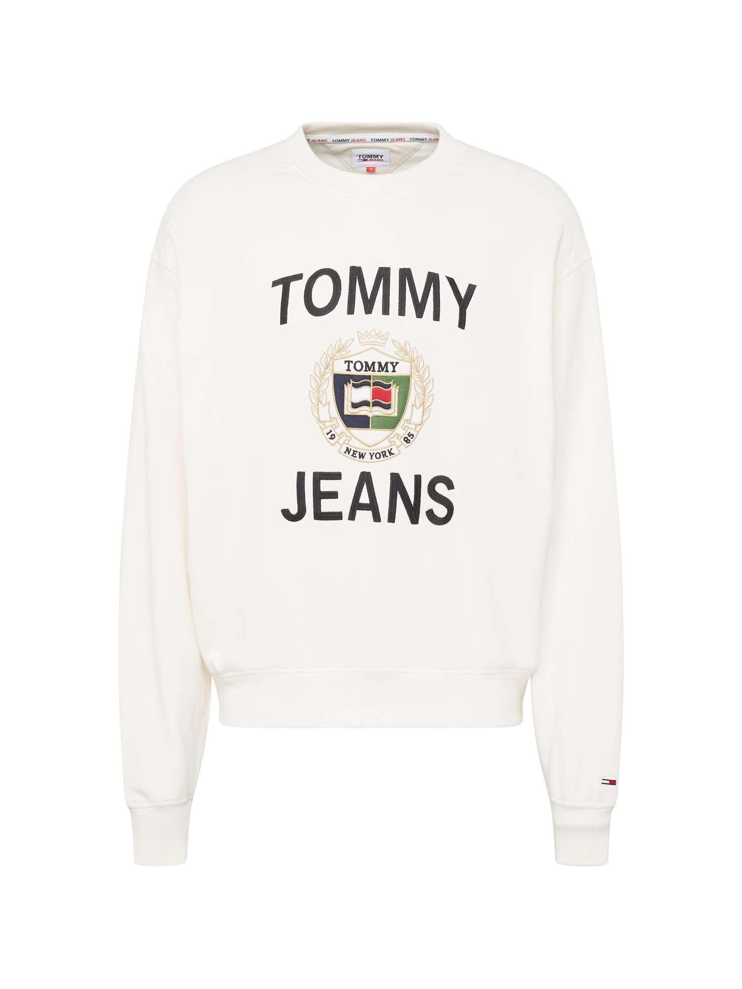 Tommy Jeans Mikina námořnická modř / světle zelená / červená / bílá
