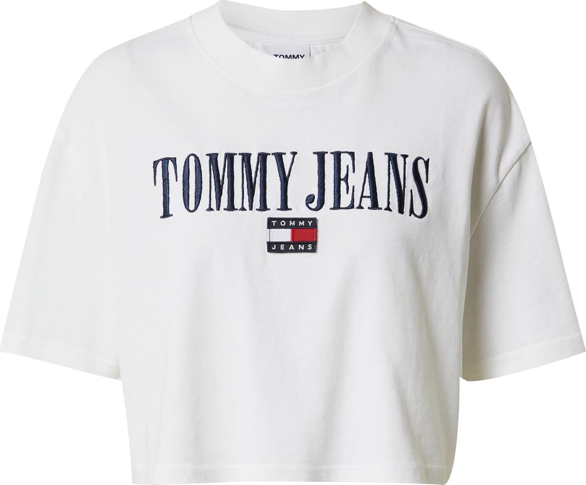 Tommy Jeans Tričko námořnická modř / tmavě červená / bílá