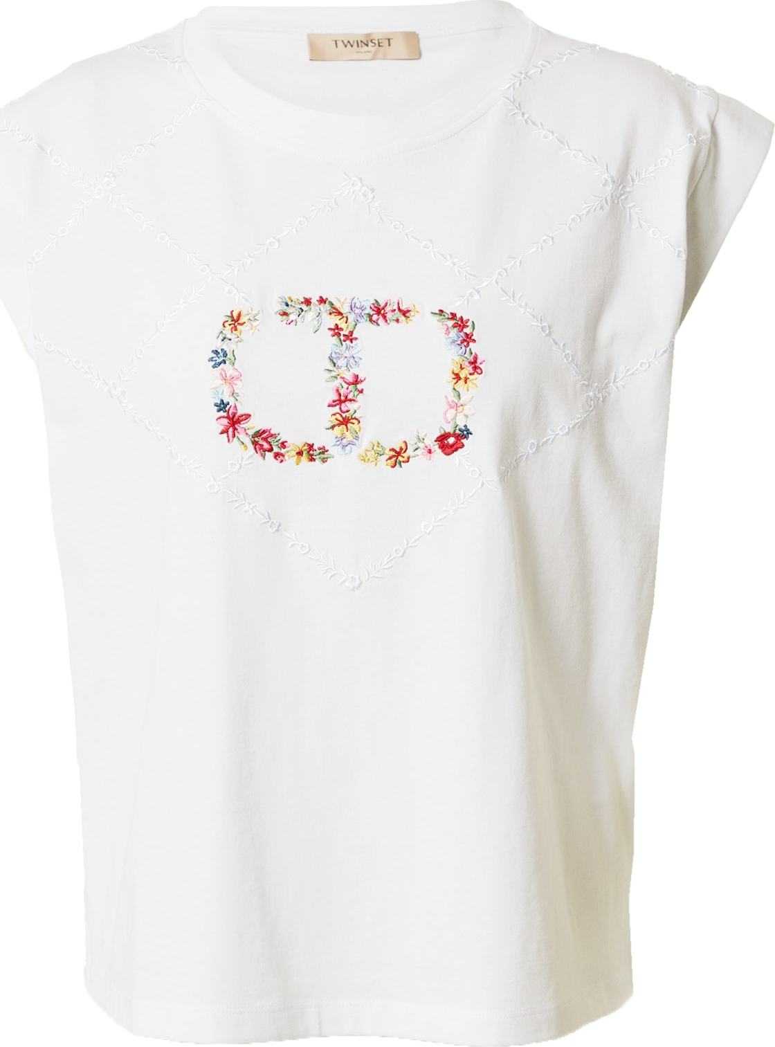 Twinset Tričko světlemodrá / šafrán / červená / bílá