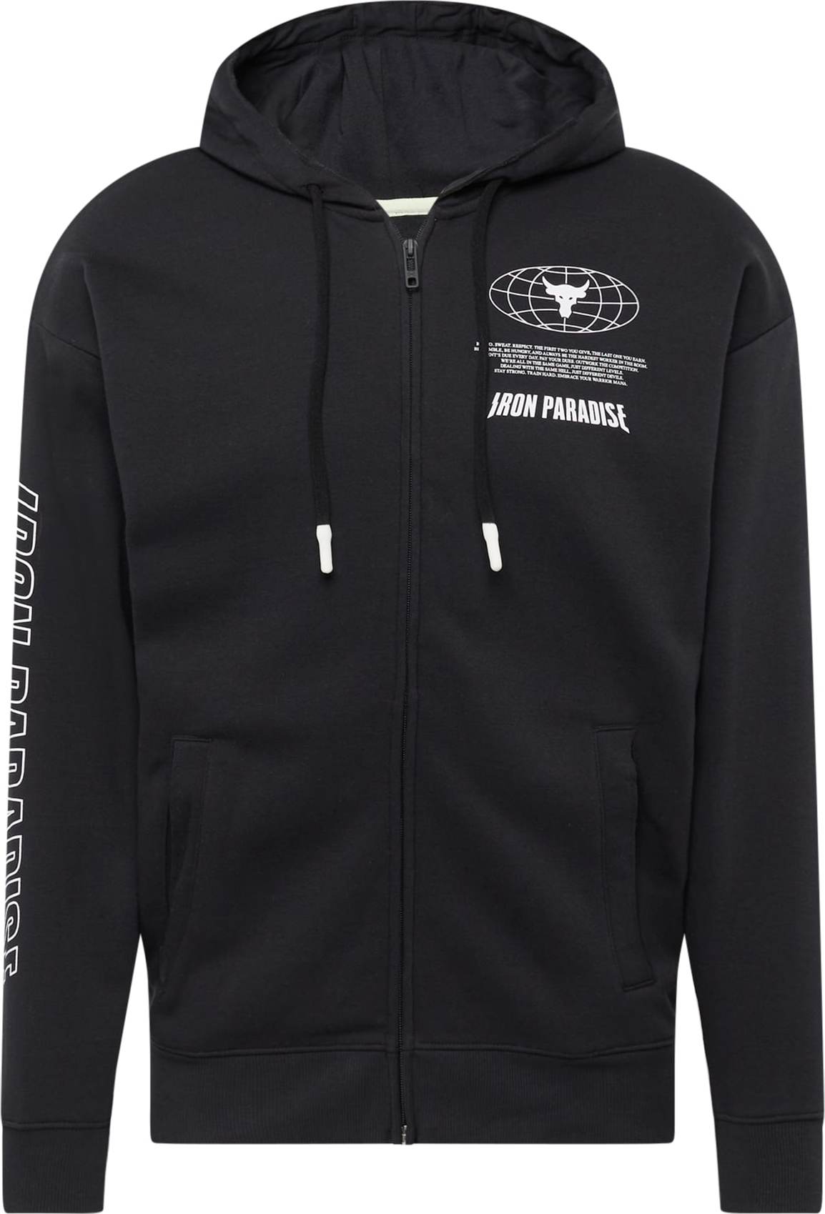 UNDER ARMOUR Sportovní mikina černá / bílá