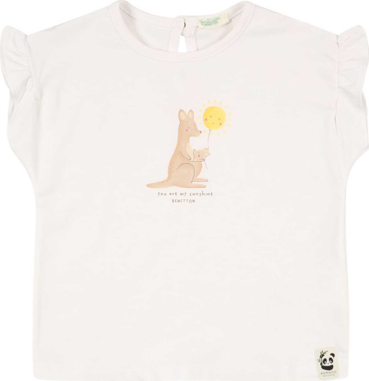 UNITED COLORS OF BENETTON Tričko béžová / žlutá / bílá