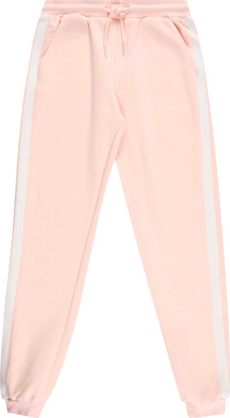 Urban Classics Kalhoty světle růžová / bílá