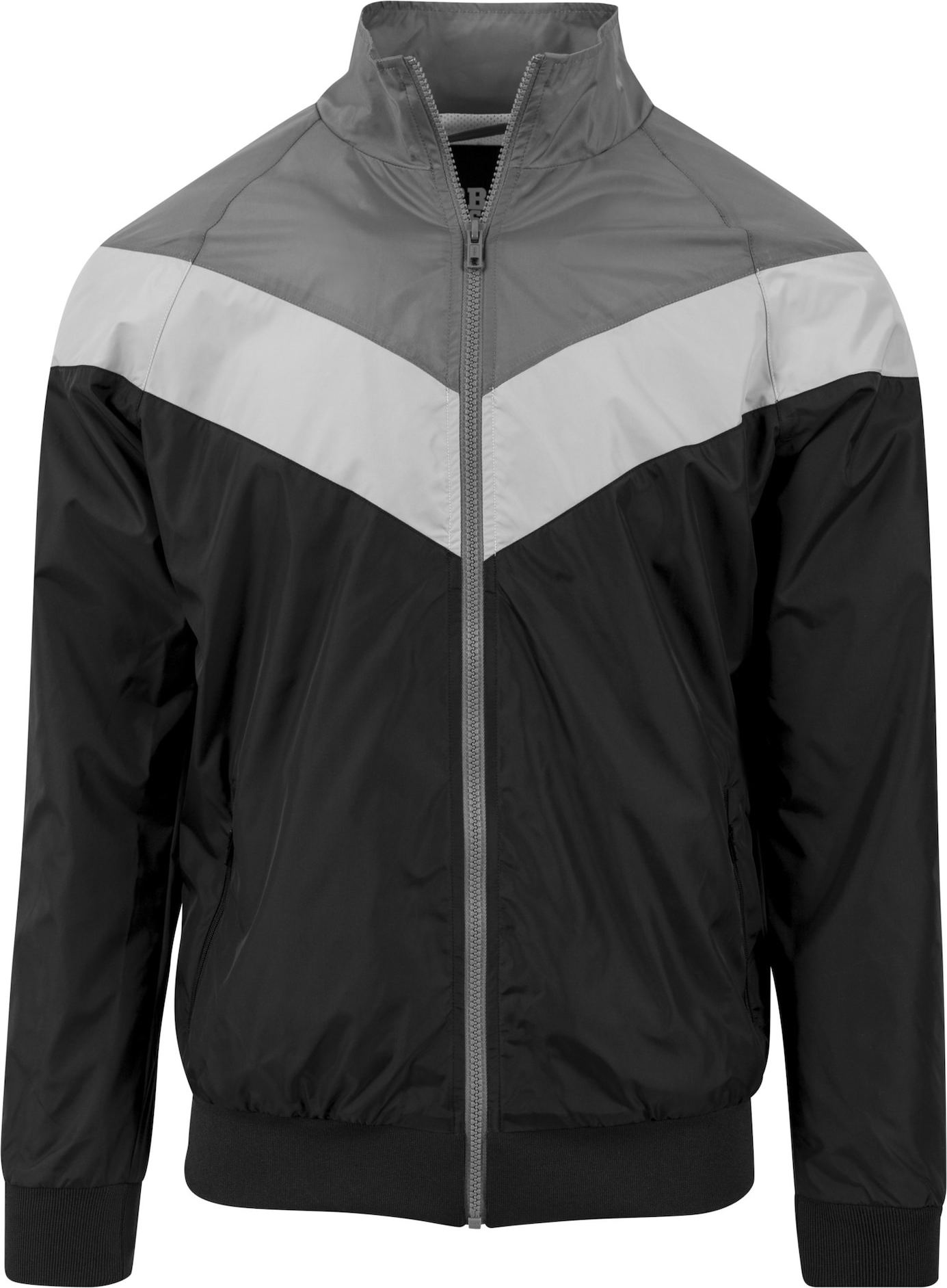 Urban Classics Přechodná bunda 'Arrow ' světle šedá / černá / bílá