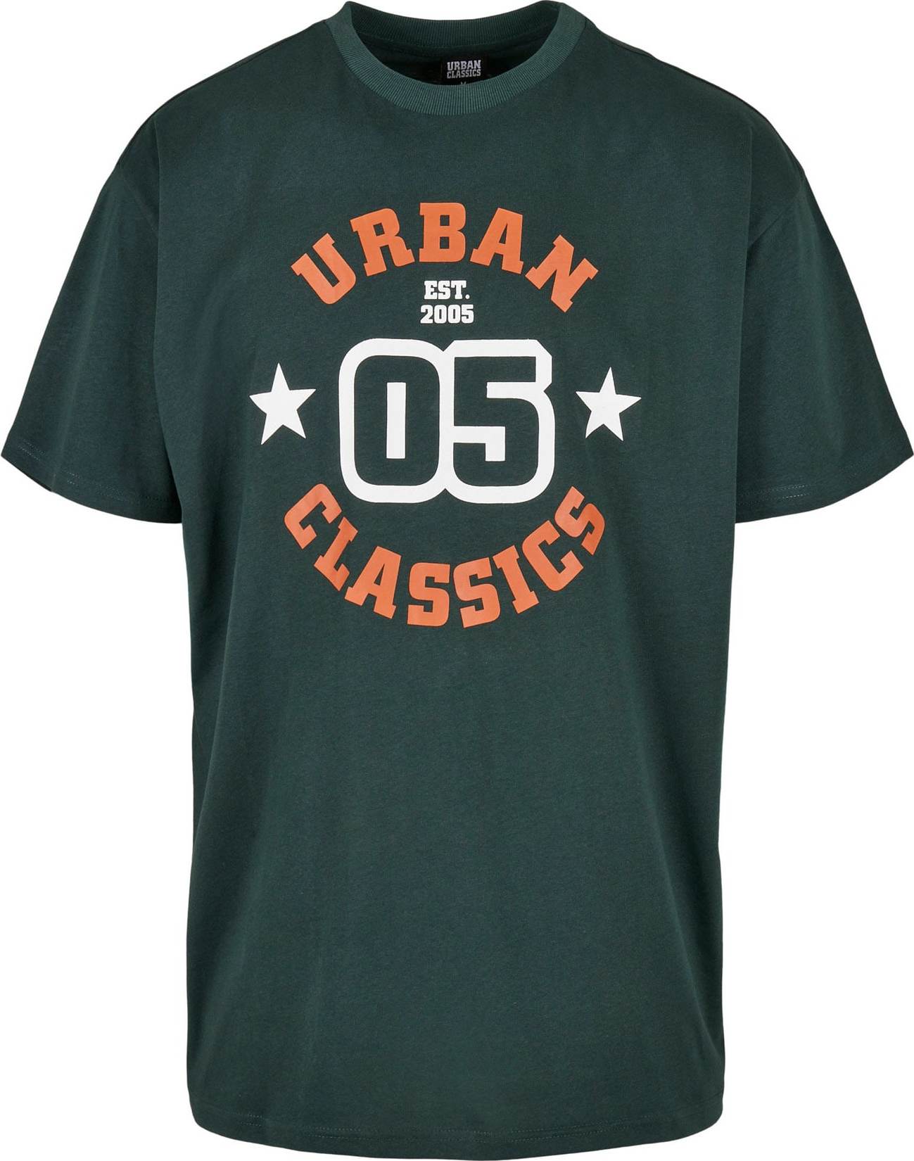 Urban Classics Tričko zelený melír / jasně oranžová / bílá