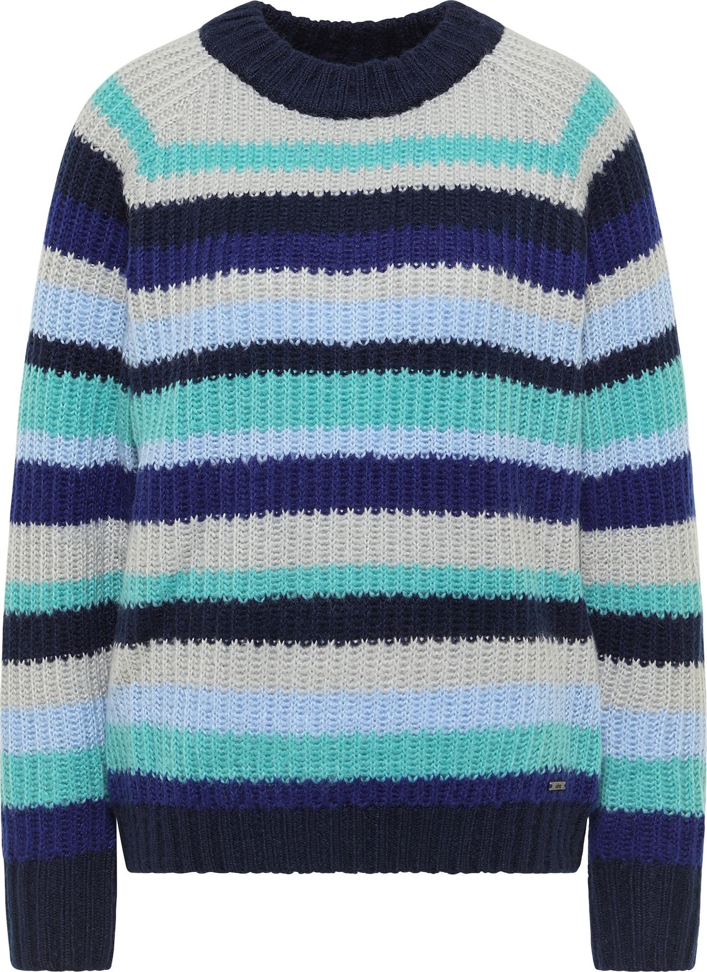 usha BLUE LABEL Svetr noční modrá / azurová modrá / nebeská modř / tmavě modrá / bílá