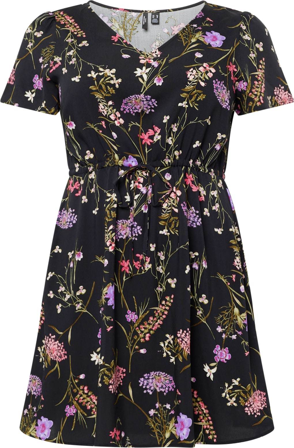 Vero Moda Curve Letní šaty 'EASY' olivová / fialová / pink / černá