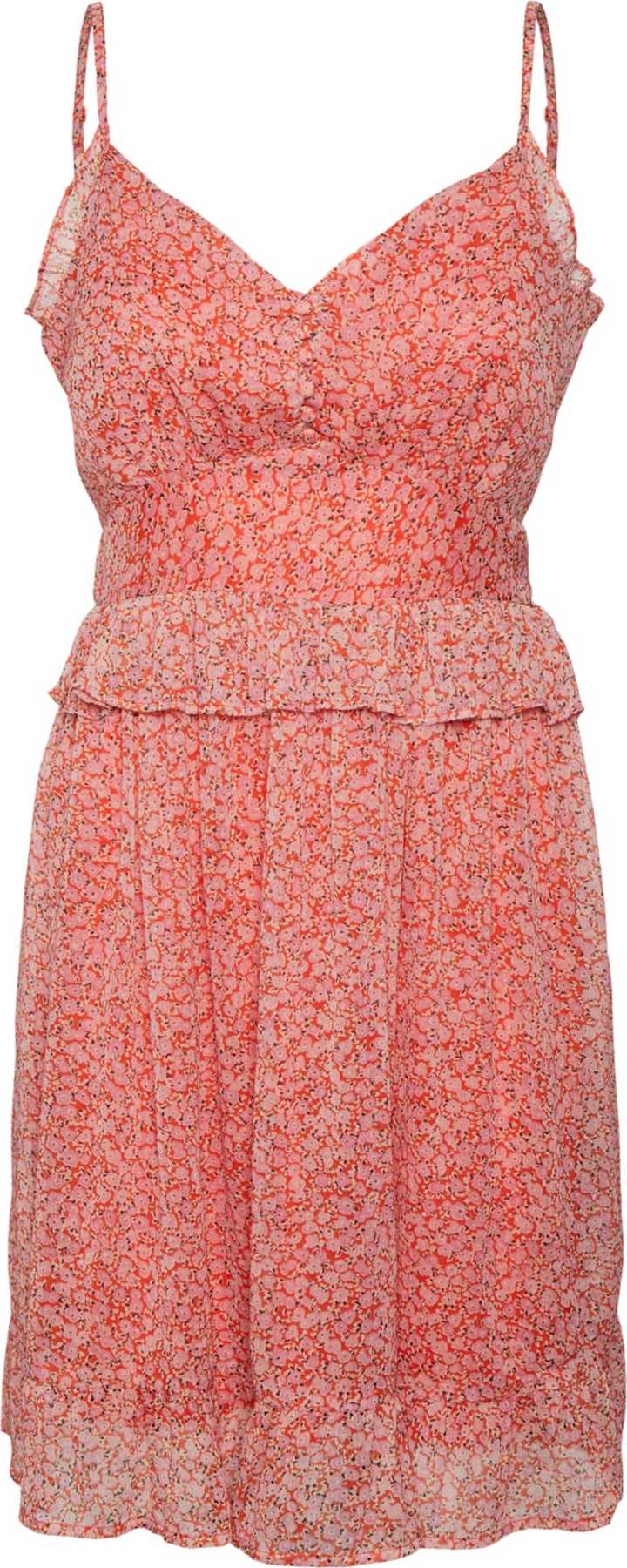 VERO MODA Letní šaty 'Urba' oranžová / růžová / černá