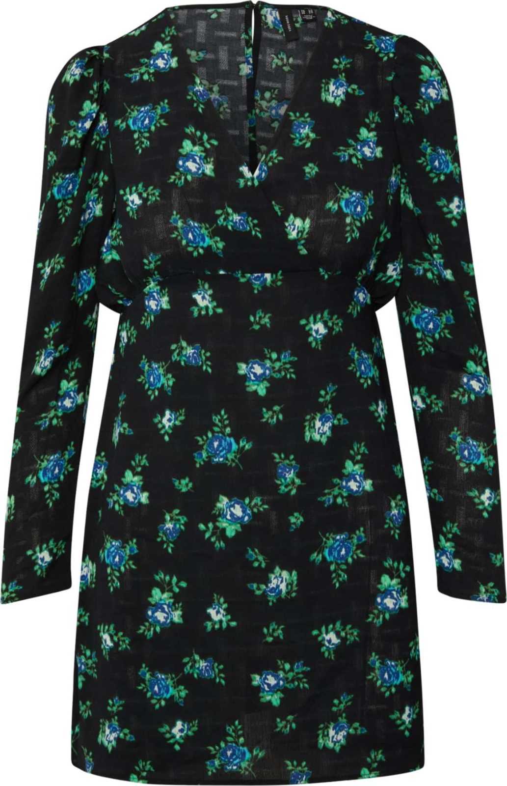 Vero Moda Petite Šaty 'BELLA GINNY' krémová / námořnická modř / trávově zelená / černá