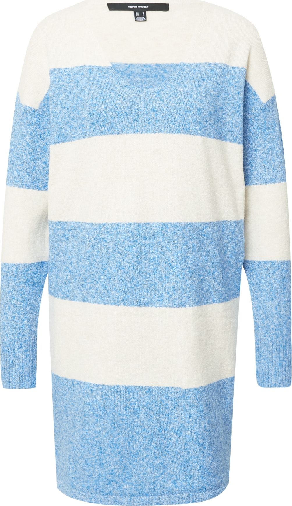 VERO MODA Úpletové šaty 'DOFFY' světlemodrá / offwhite