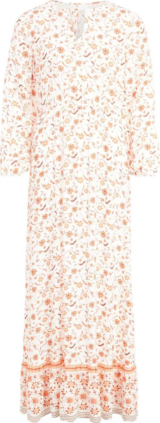 VILA Košilové šaty 'Aya' tmavě hnědá / červená / bílá