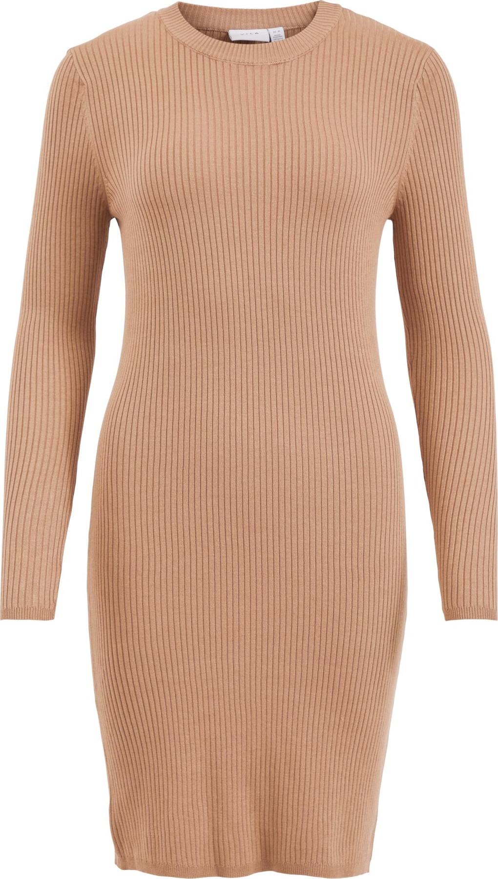 Vila Petite Úpletové šaty 'Helli' světle hnědá