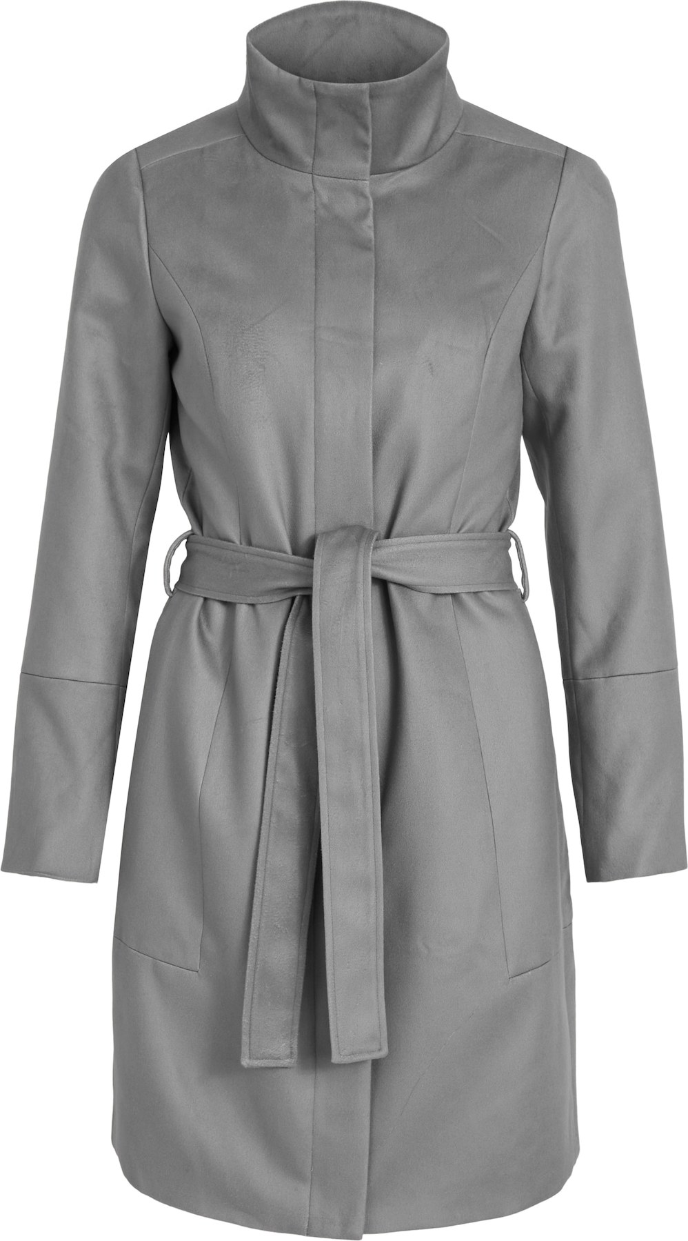 VILA Přechodný kabát šedý melír