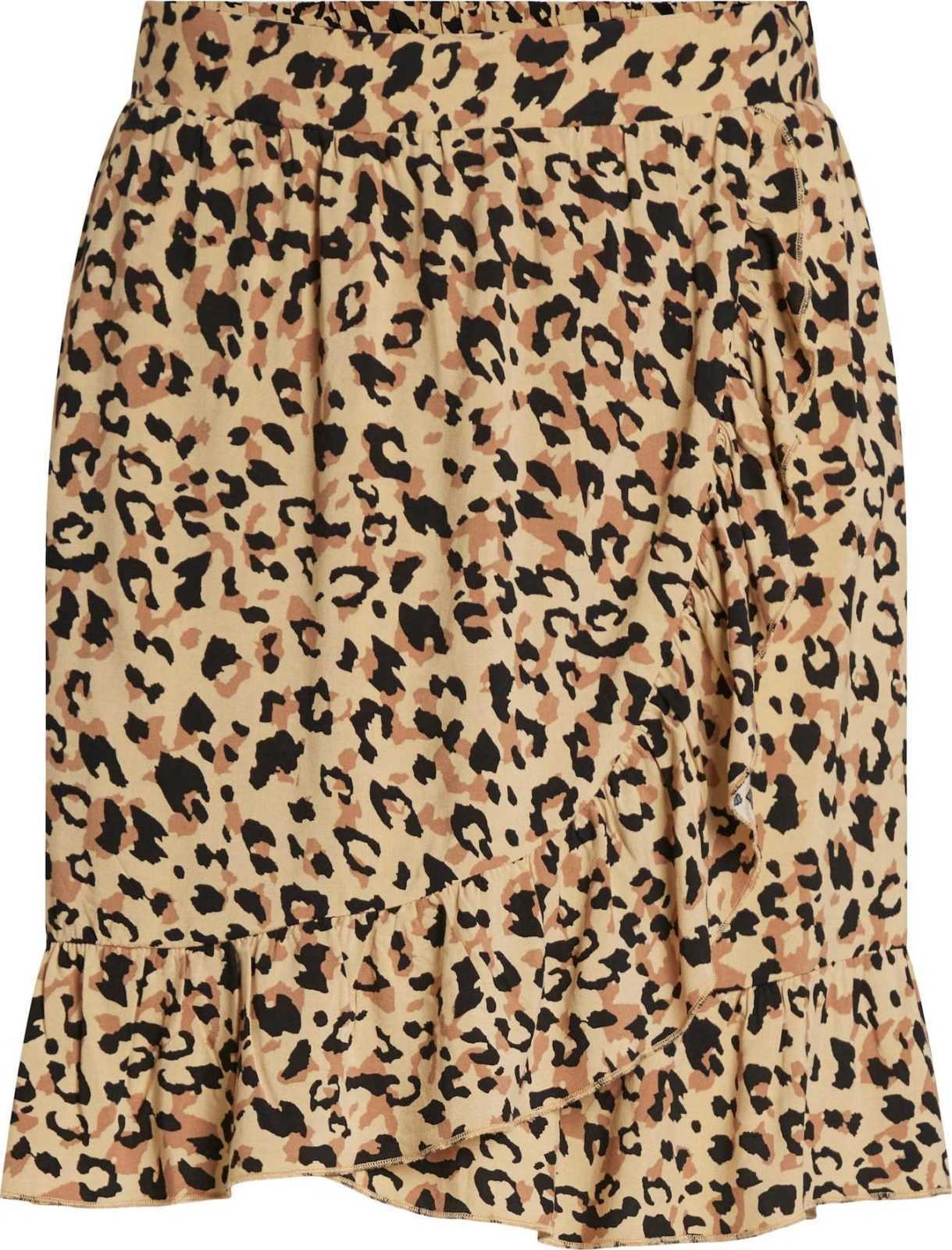 VILA Sukně 'PAYA' béžová / koňaková / černá