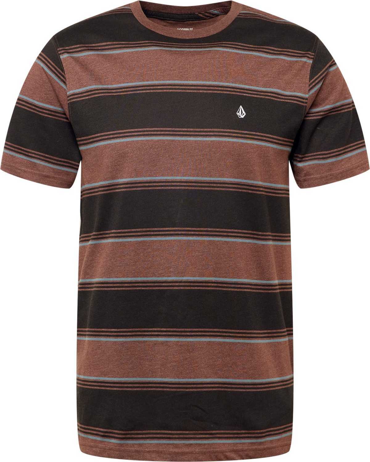 Volcom Tričko světlemodrá / hnědý melír / černá / bílá