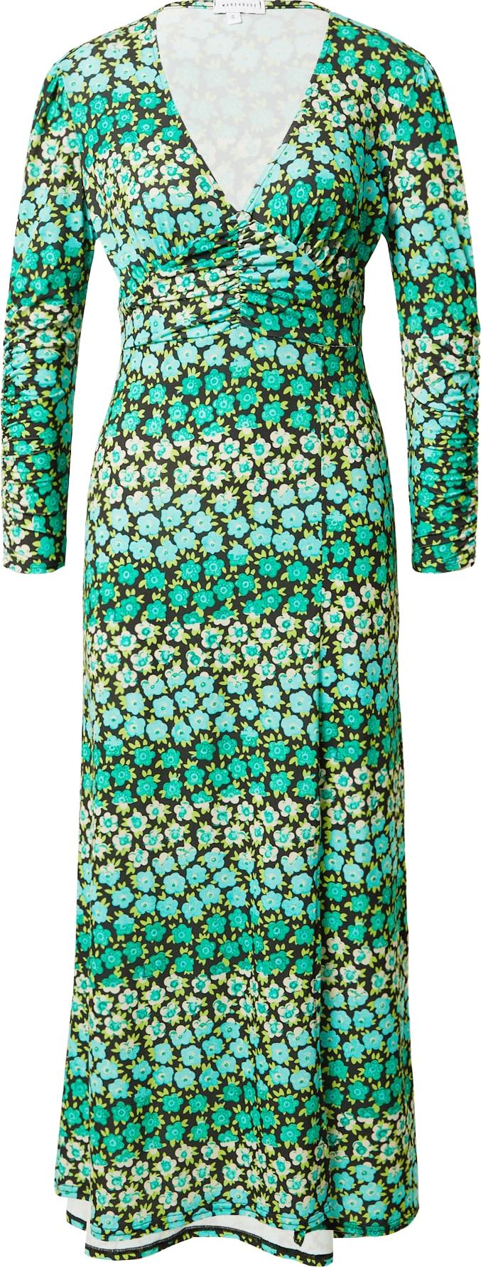 Warehouse Šaty 'Tea' zelená / mátová / nefritová / světle zelená