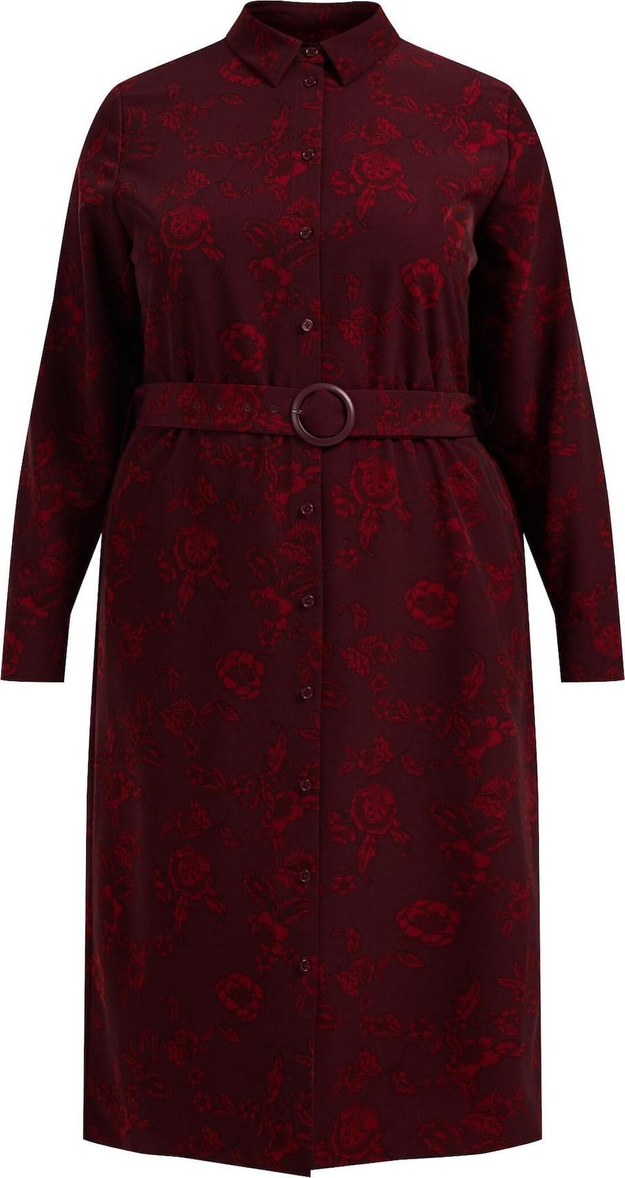 WE Fashion Košilové šaty červená / vínově červená