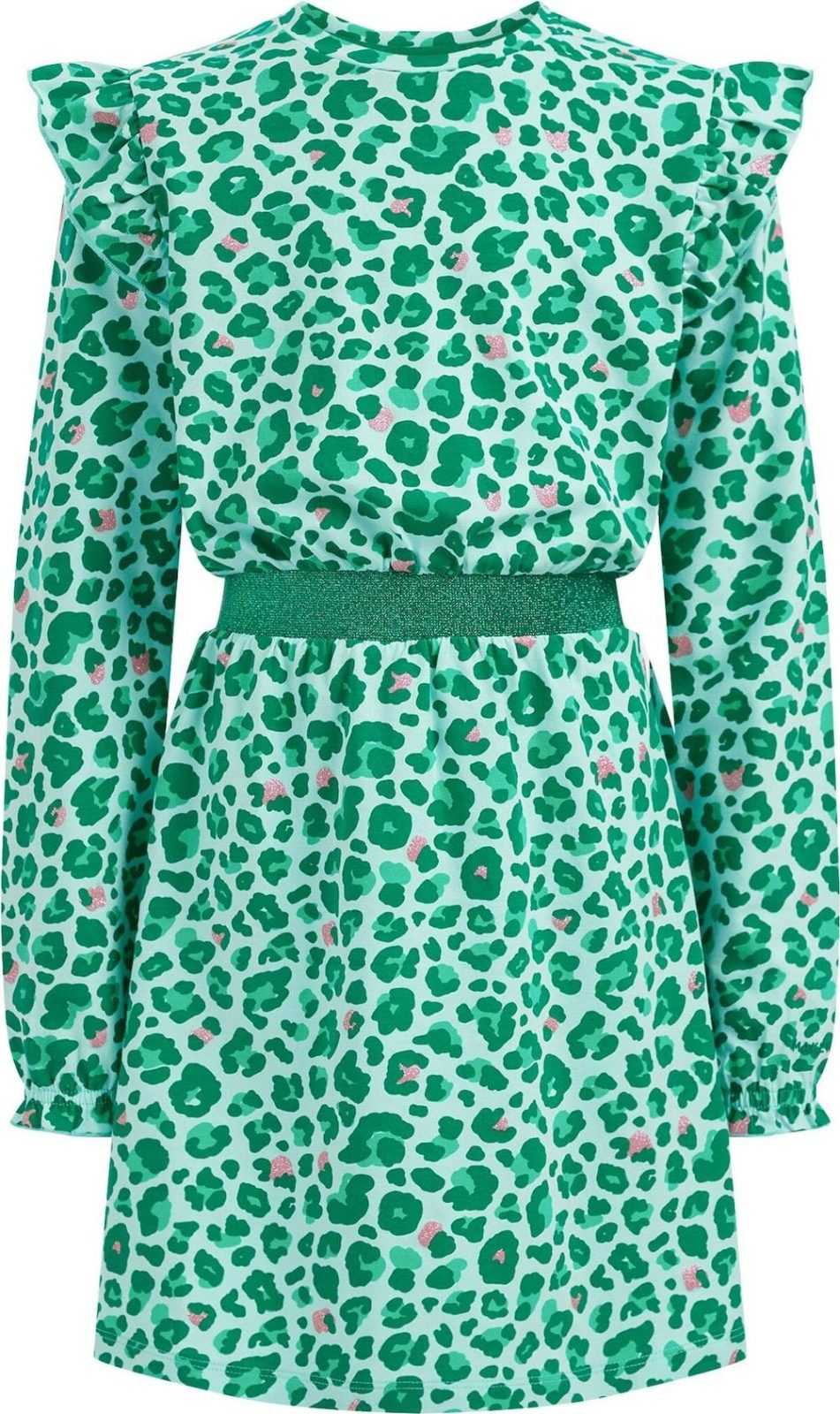 WE Fashion Šaty zelená / mátová / růžová