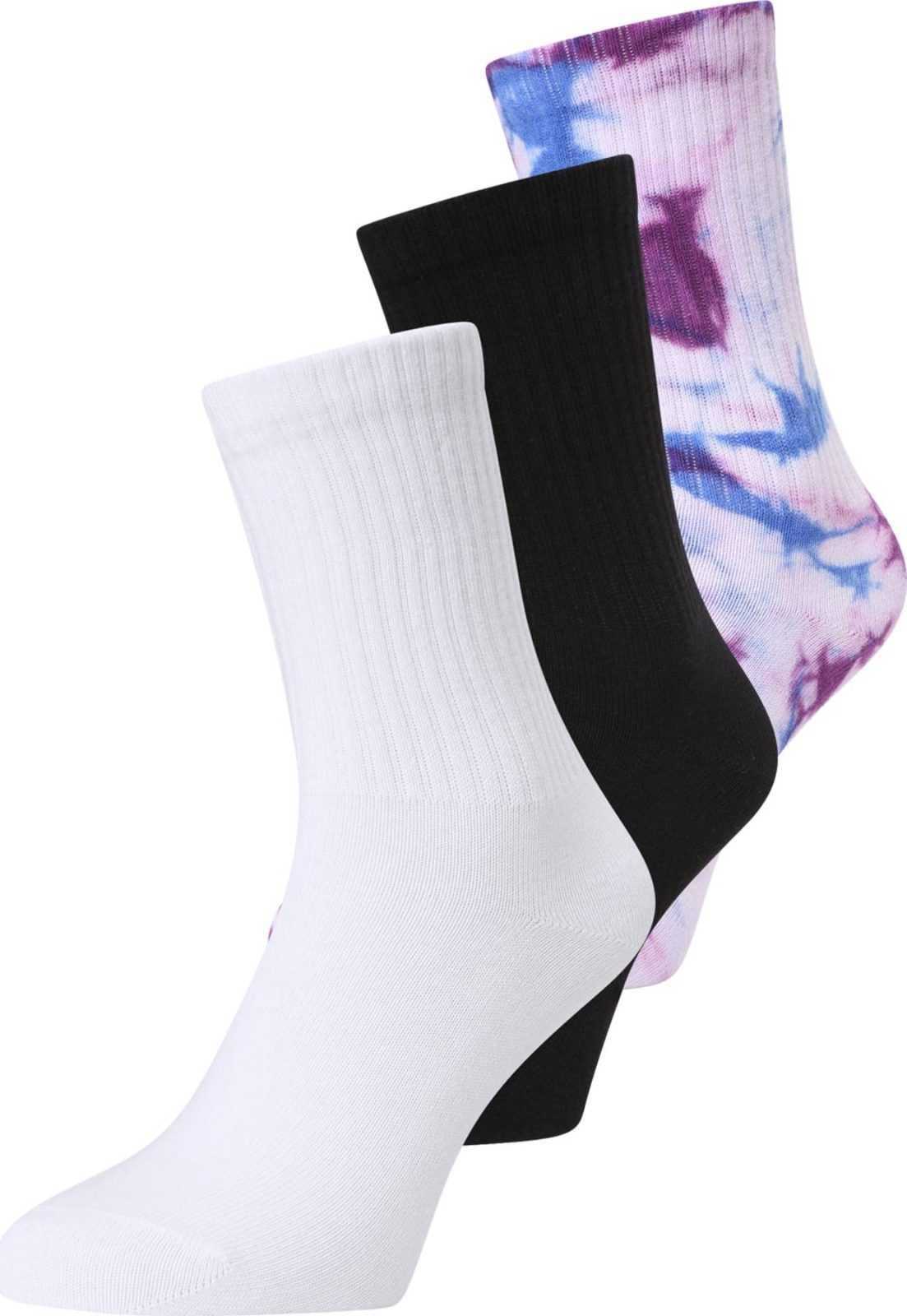 WEEKDAY Ponožky modrá / purpurová / černá / bílá