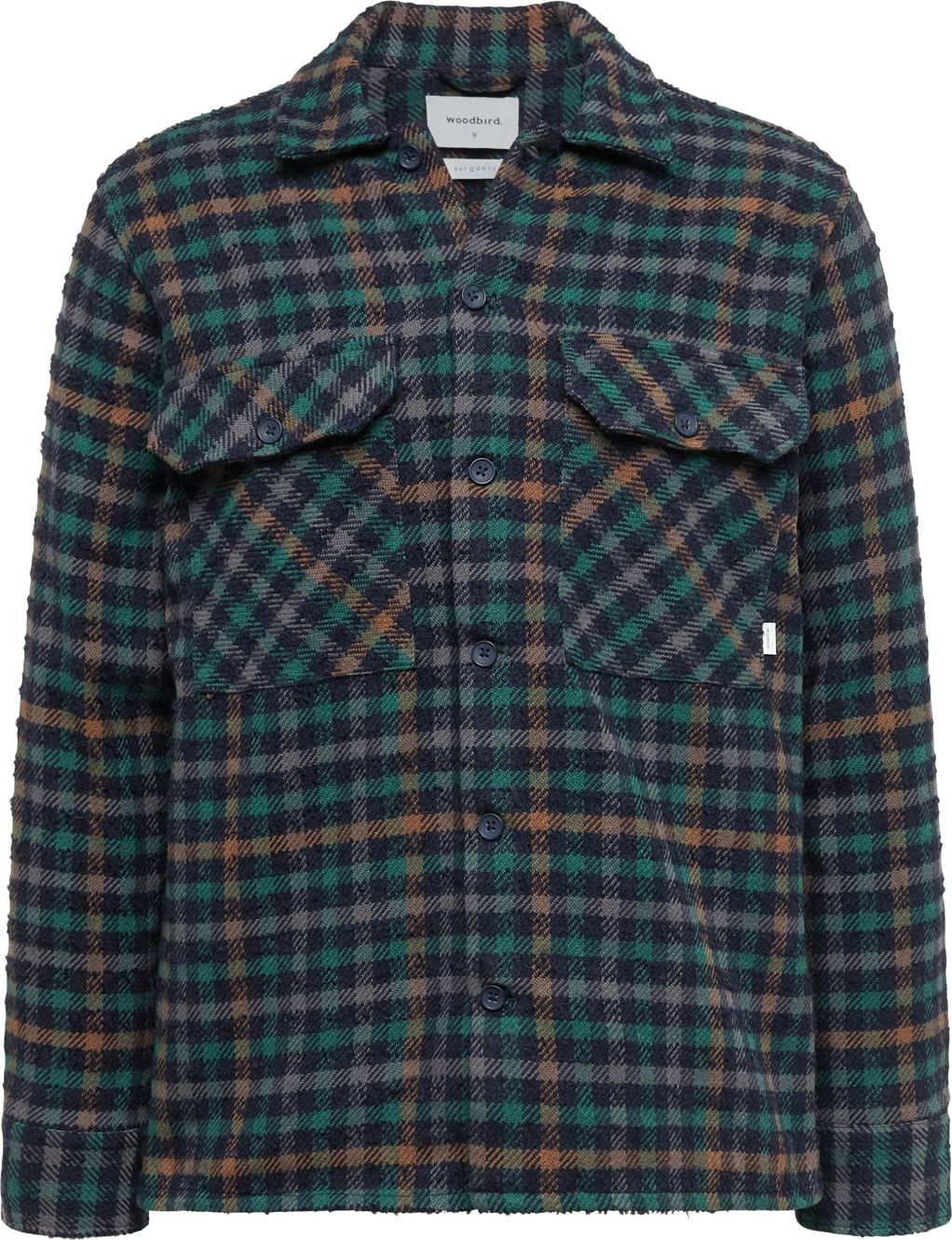 Woodbird Košile 'Glixto' marine modrá / světle hnědá / smaragdová