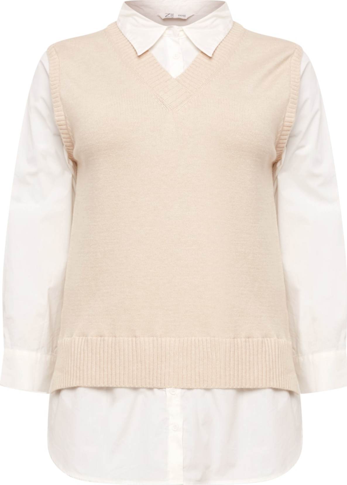 Z-One Svetr 'Elke' béžová / přírodní bílá