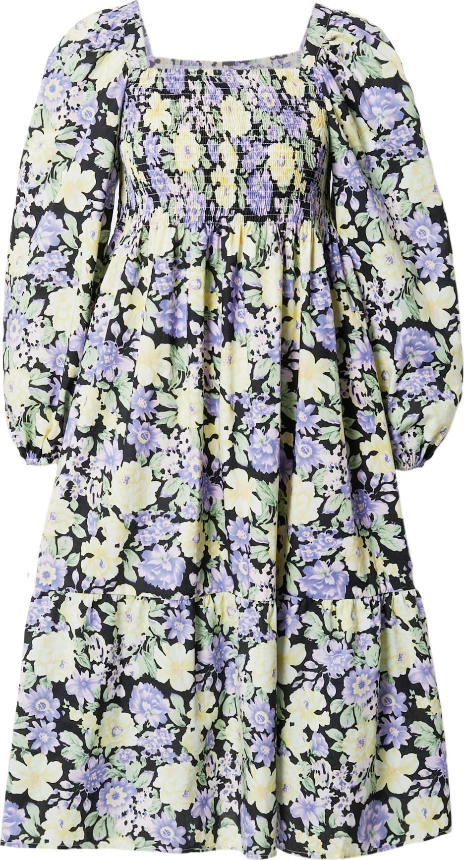 A-VIEW Šaty 'Filicity' žlutá / zelená / fialová / černá