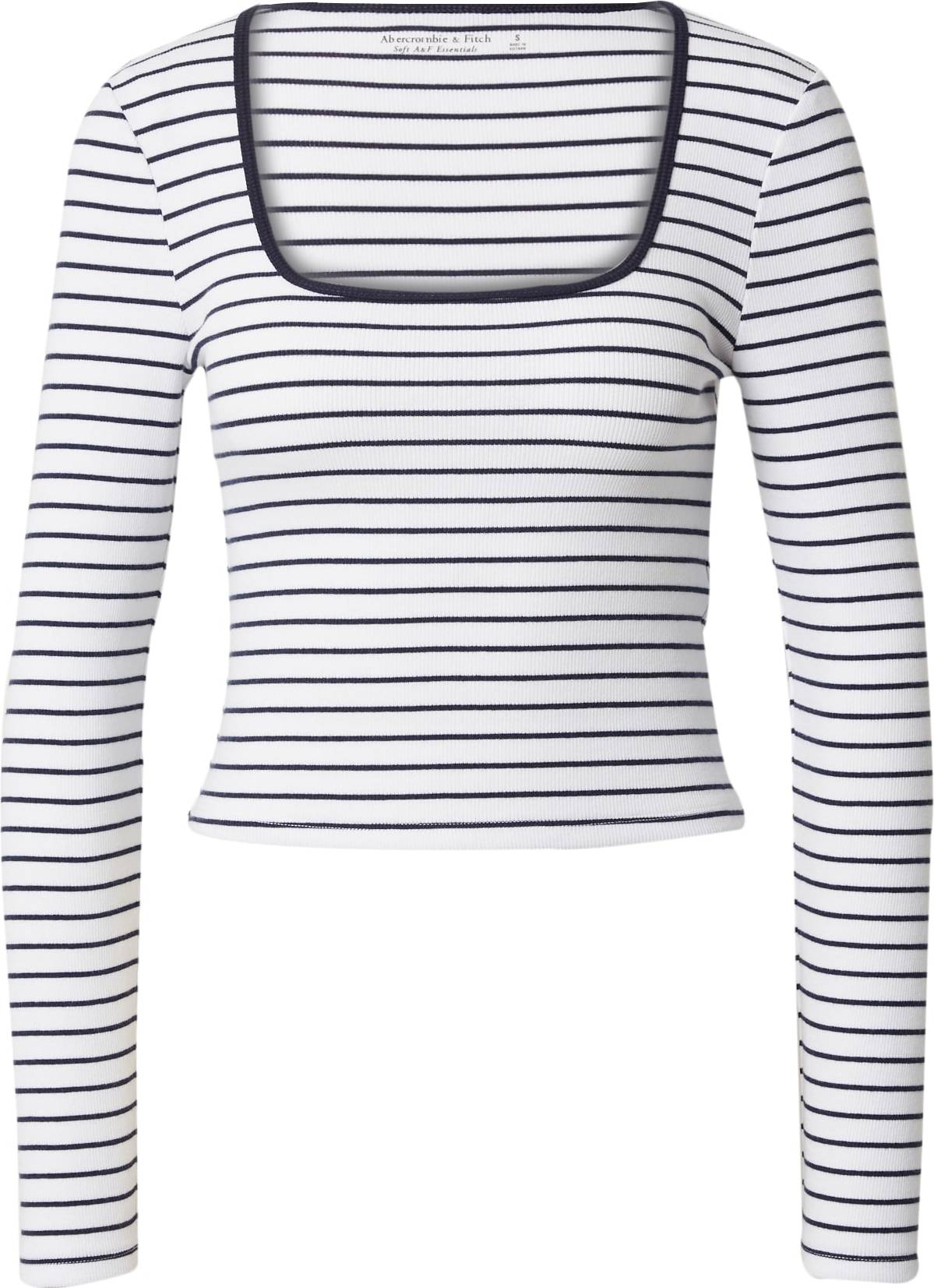 Abercrombie & Fitch Mikina noční modrá / bílá