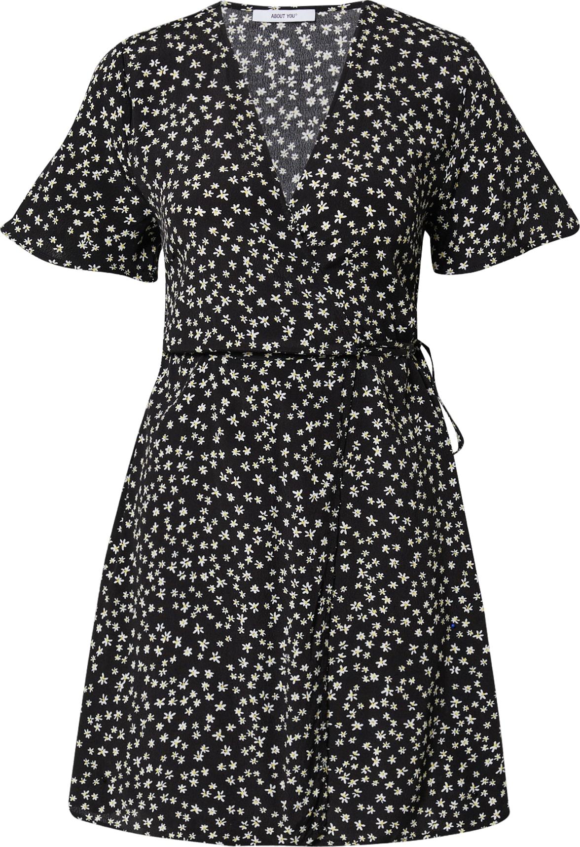 ABOUT YOU Košilové šaty 'Lil' černá / bílá