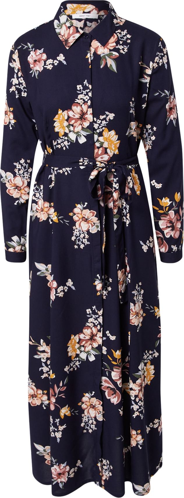 ABOUT YOU Košilové šaty 'Aurelia' modrá / žlutá / růžová