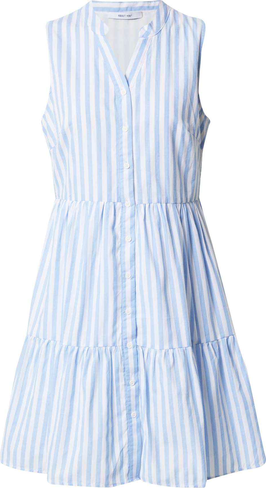 ABOUT YOU Košilové šaty 'Dajana' modrá / bílá