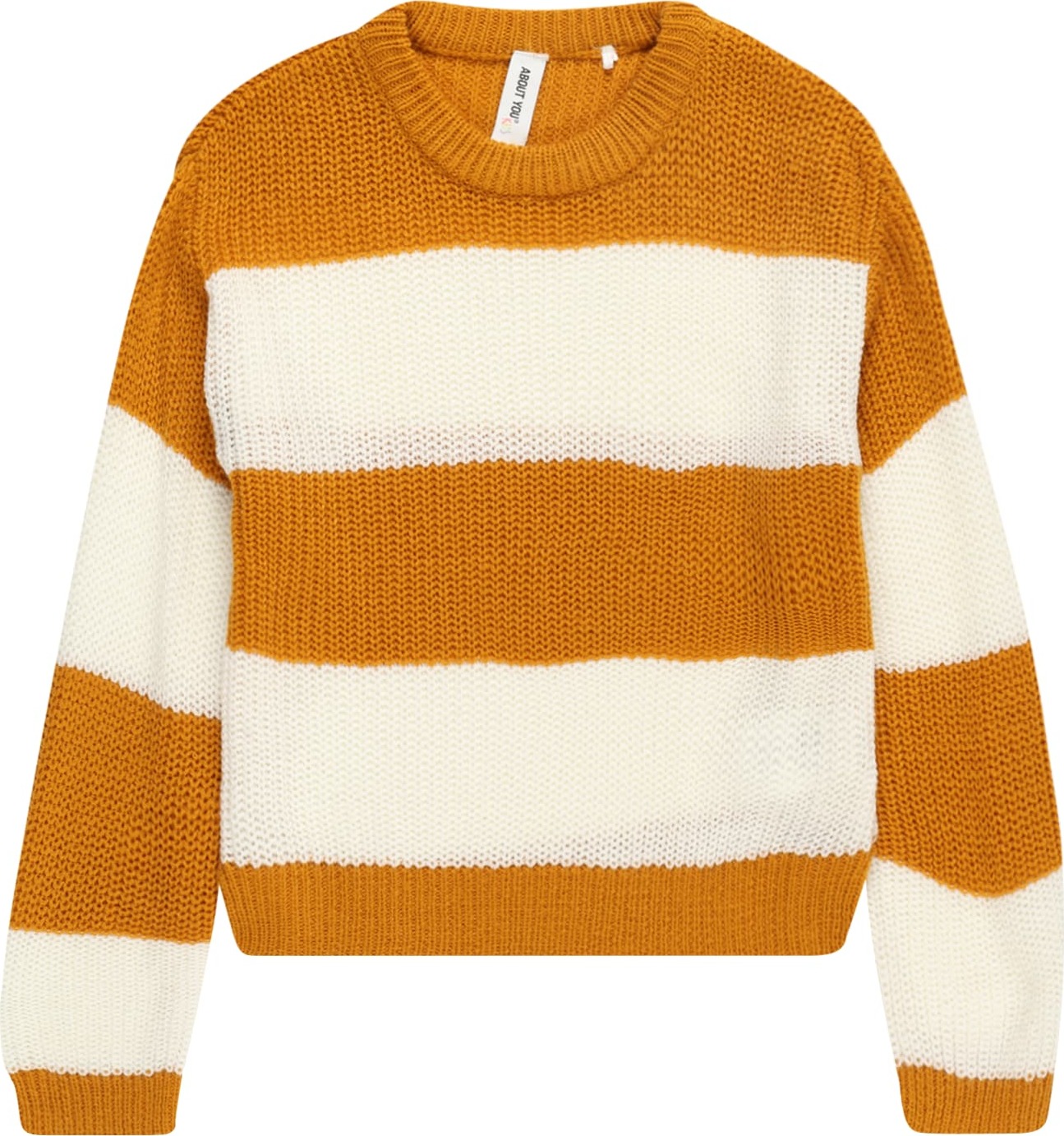 ABOUT YOU Svetr 'Thassia' velbloudí / bílá