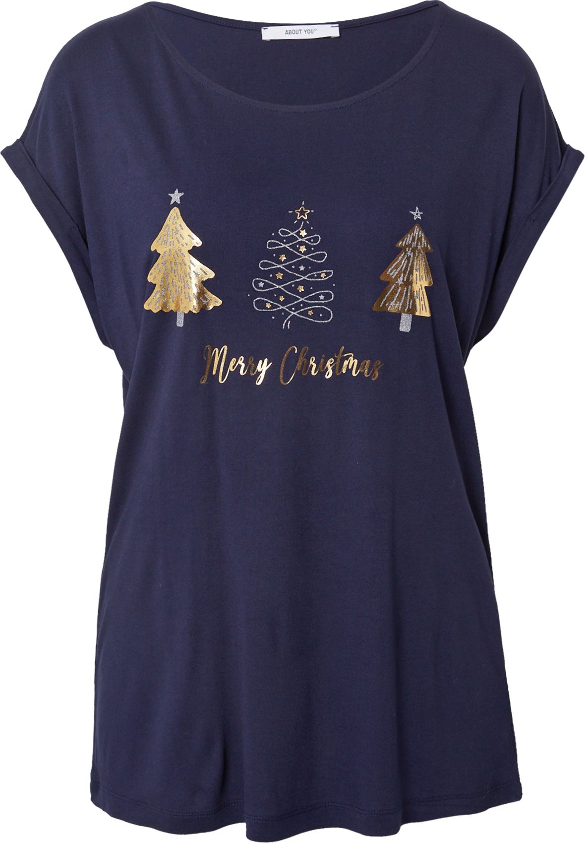 ABOUT YOU Tričko 'Darlin' modrá / zlatá